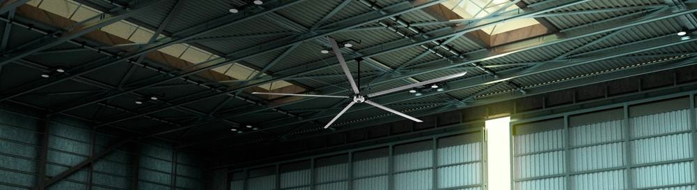 image of Titan HVLS fan in large warehouse