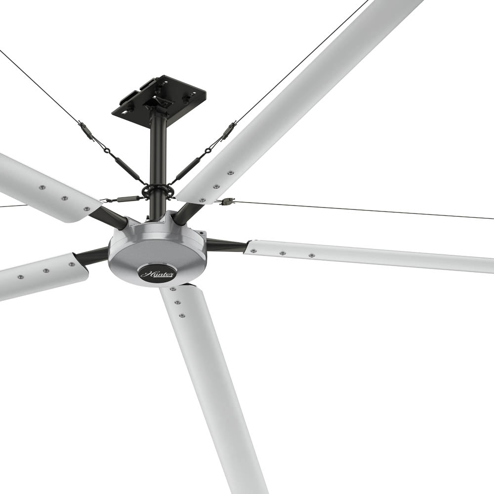 Titan HVLS Industrial ceiling fan angled view for industrial warehouse
